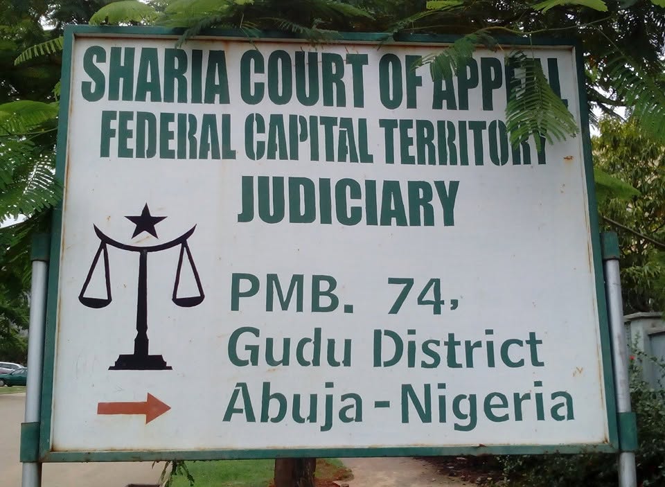 A sign reading SHARIACOURT OF APPEAL FEDERAL CAPITAL TERRITORY