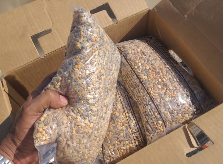 A bag of dried soup mix