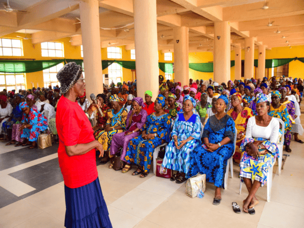 Women attending a training session in Nigeria