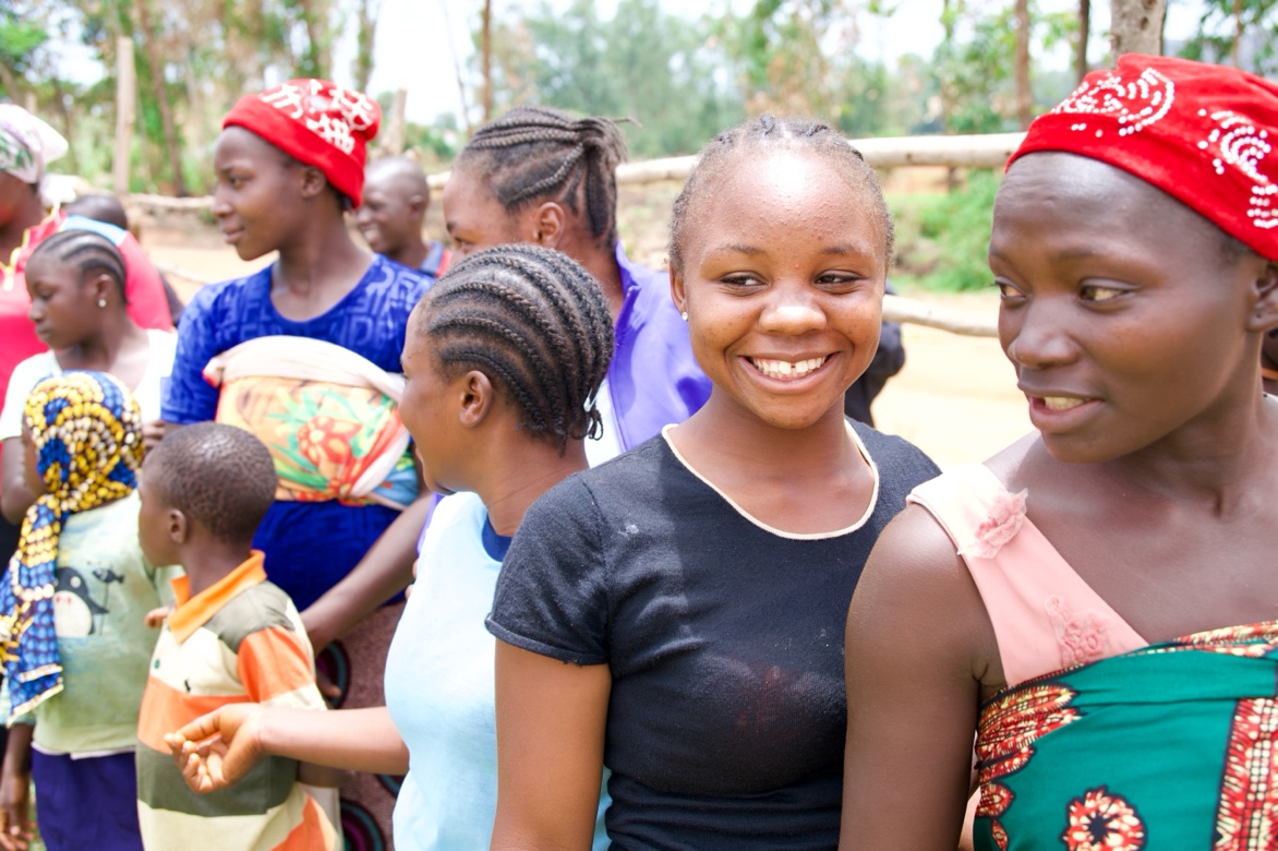 A group of women smiling